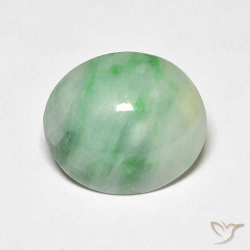 Saída Branco Verde Natural 3.74ct, oval, Opaco
