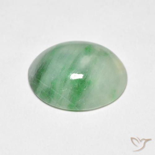 Saída Branco Verde Natural 3.74ct, oval, Opaco