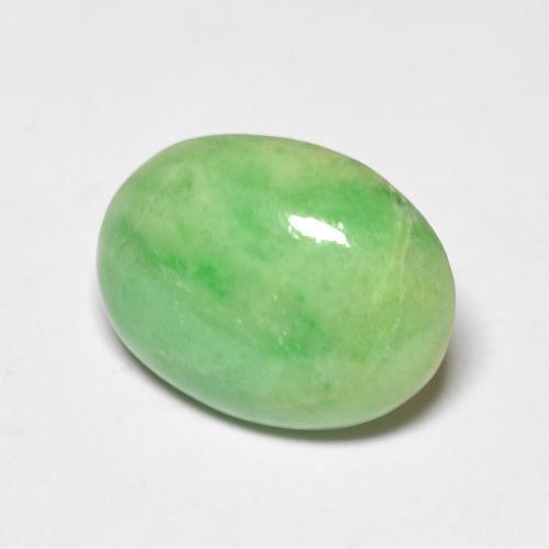 Jade verde natural 4,86ct, corte oval, opaco