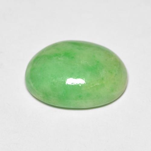 Jade verde natural 4,86ct, corte oval, opaco