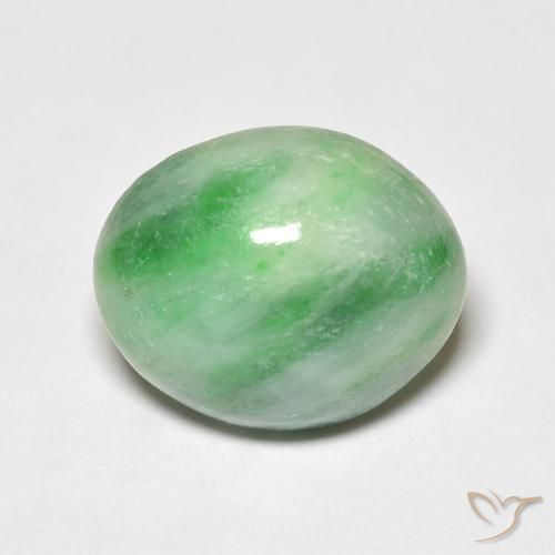 Saída Branco Verde Natural 4.26ct, Corte Oval, Opaco