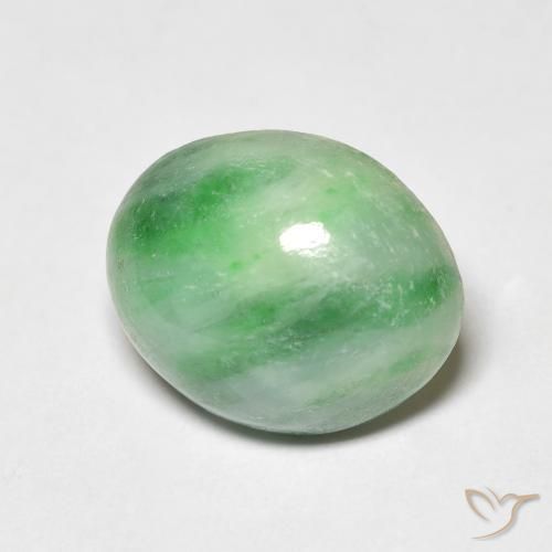 Saída Branco Verde Natural 4.26ct, Corte Oval, Opaco