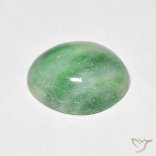 Saída Branco Verde Natural 4.26ct, Corte Oval, Opaco