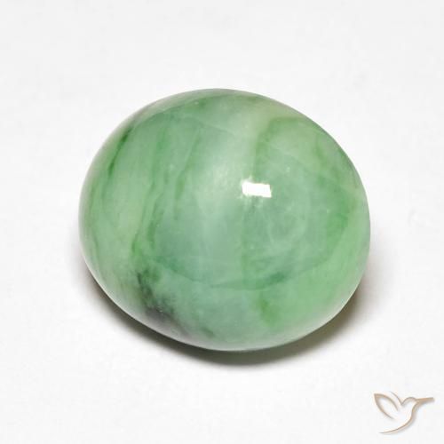 Saída Luz verde Natural 5.12ct, oval, Opaco