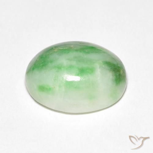 Saída Branco Verde Natural 5.85ct, oval, Opaco