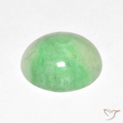 Saída Branco Verde Natural 4.32ct, oval, Opaco