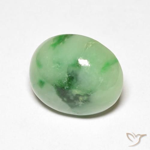 Saída Verde médio Natural 4.30ct, oval, Opaco