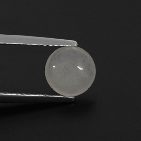 Jadeíta branco natural 1,59ct, corte redondo, translúcido