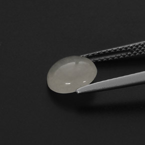 Jadeíta branco natural 1,59ct, corte redondo, translúcido