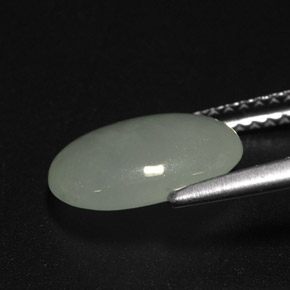 Jadeíta verde natural 2,39ct, transparente, transparente/translúcido