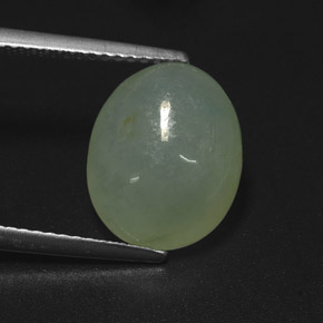 Jadeíta verde natural 6,28ct, transparente, transparente/translúcido