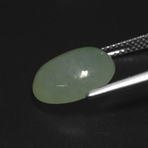 Jadeíta verde natural 6,28ct, transparente, transparente/translúcido