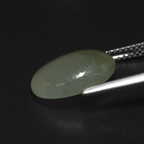 Jadeíta verde natural 5,09ct, corte oval, translúcido