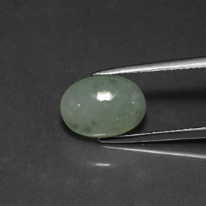 Jadeíta verde natural 4,45ct, transparente, transparente/translúcido