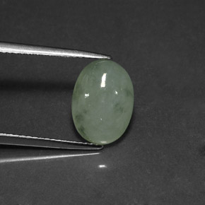 Jadeíta verde natural 4,45ct, transparente, transparente/translúcido