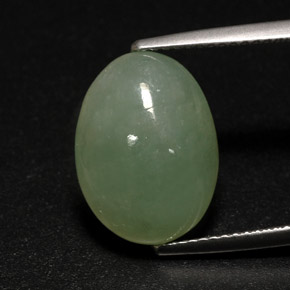 Jadeíta verde natural 7,63ct, transparente, transparente/translúcido