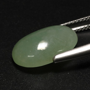 Jadeíta verde natural 7,63ct, transparente, transparente/translúcido