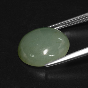 Jadeíta verde natural 7,70ct, transparente, transparente/translúcido