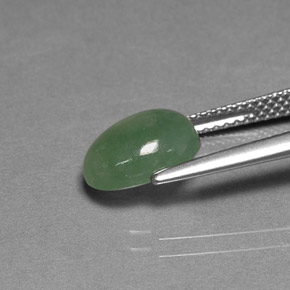 Jadeíta verde natural 2,82ct, transparente, transparente/translúcido