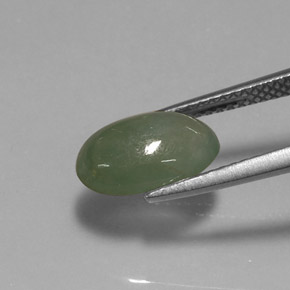 Jadeíta verde natural 2,87ct, transparente, transparente/translúcido