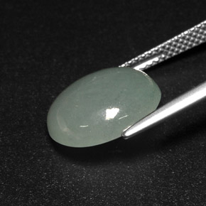 Jadeíta verde natural 7,10ct, transparente, transparente/translúcido