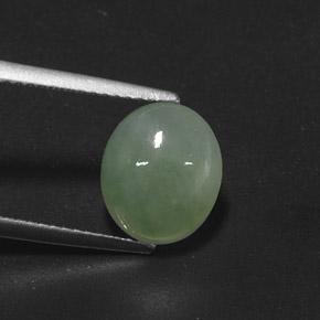 Jadeíta verde natural 3,80ct, transparente, transparente/translúcido