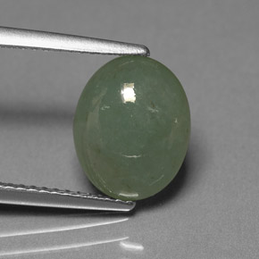 Jadeíta verde natural 3,39ct, transparente, transparente/translúcido