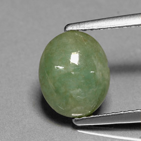Jadeíta verde natural 2,46ct, transparente, transparente/translúcido