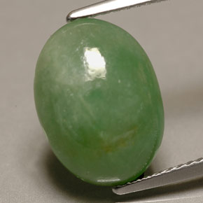 Jadeíta verde natural 6,22ct, corte oval, translúcido
