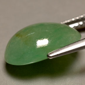Jadeíta verde natural 6,22ct, corte oval, translúcido