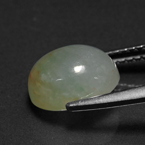 Jadeíta verde natural 3,90ct, corte oval, translúcido