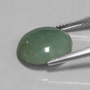 Jadeíta verde natural 7,70ct, transparente, transparente/translúcido
