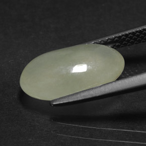 Jadeíta verde natural 3,43ct, transparente, transparente/translúcido