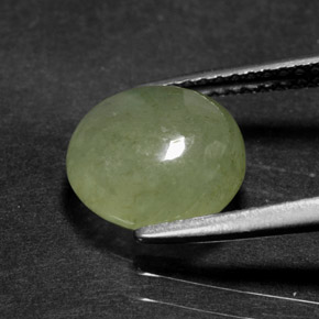 Jadeíta verde natural 3,60ct, transparente, transparente/translúcido