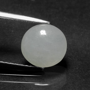 Jadeíta branco natural 2,37ct, corte oval, translúcido