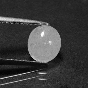Jadeíta branco natural 1,84ct, corte oval, translúcido