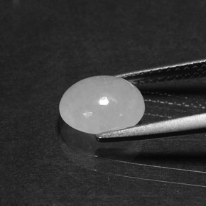 Jadeíta branco natural 1,84ct, corte oval, translúcido