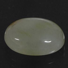 jadeita Branco Verde Natural 6.30ct, Corte Oval, Opaco