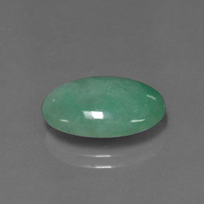 Jadeíta verde natural 5,96ct, corte oval, opaco