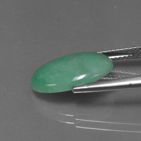 Jadeíta verde natural 5,96ct, corte oval, opaco