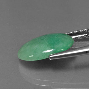 Jadeíta verde natural 5,77ct, corte oval, opaco