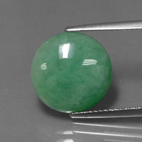 Jadeíta verde natural 5,92ct, corte redondo, opaco