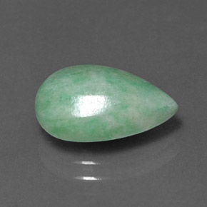 Jadeíta verde natural 4,18ct, formato de pêra, opaco