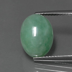 Jadeíta verde natural 8,44ct, corte oval, opaco
