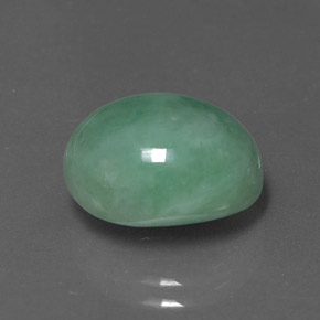Jadeíta verde natural 8,44ct, corte oval, opaco