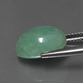 Jadeíta verde natural 8,44ct, corte oval, opaco
