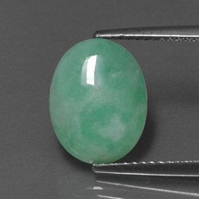 jadeita Verde Natural 4.28ct, Corte Oval, Opaco