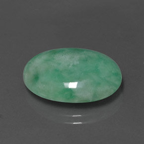 Jadeíta verde natural 12,72ct, corte oval, opaco