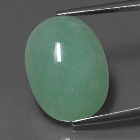 Jadeíta verde natural 11,52ct, corte oval, opaco