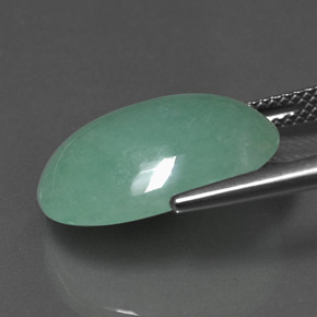 Jadeíta verde natural 11,52ct, corte oval, opaco